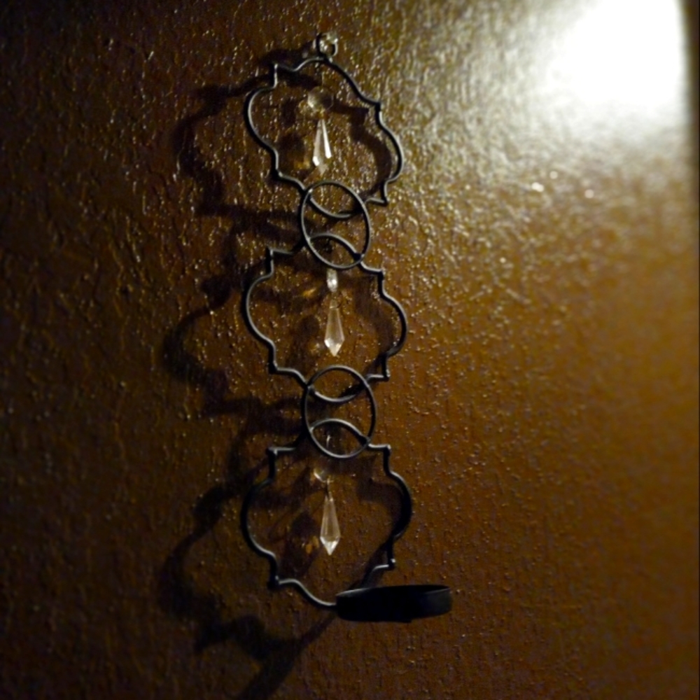 Pair of Black Metal Wall Seonces